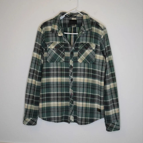 O'Neill Mens Plaid Blanket Button Down Shirt Sz M Shacket Textured 100% Cotton - Picture 1 of 16